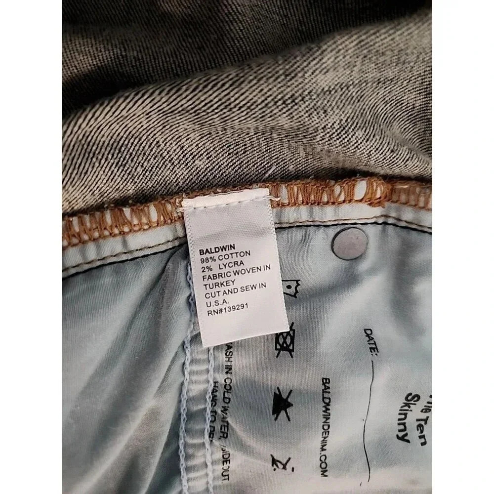 Baldwin The Ten Skinny Jeans Women's 8" Rise Distressed Sz 29 - Picture 6 of 9